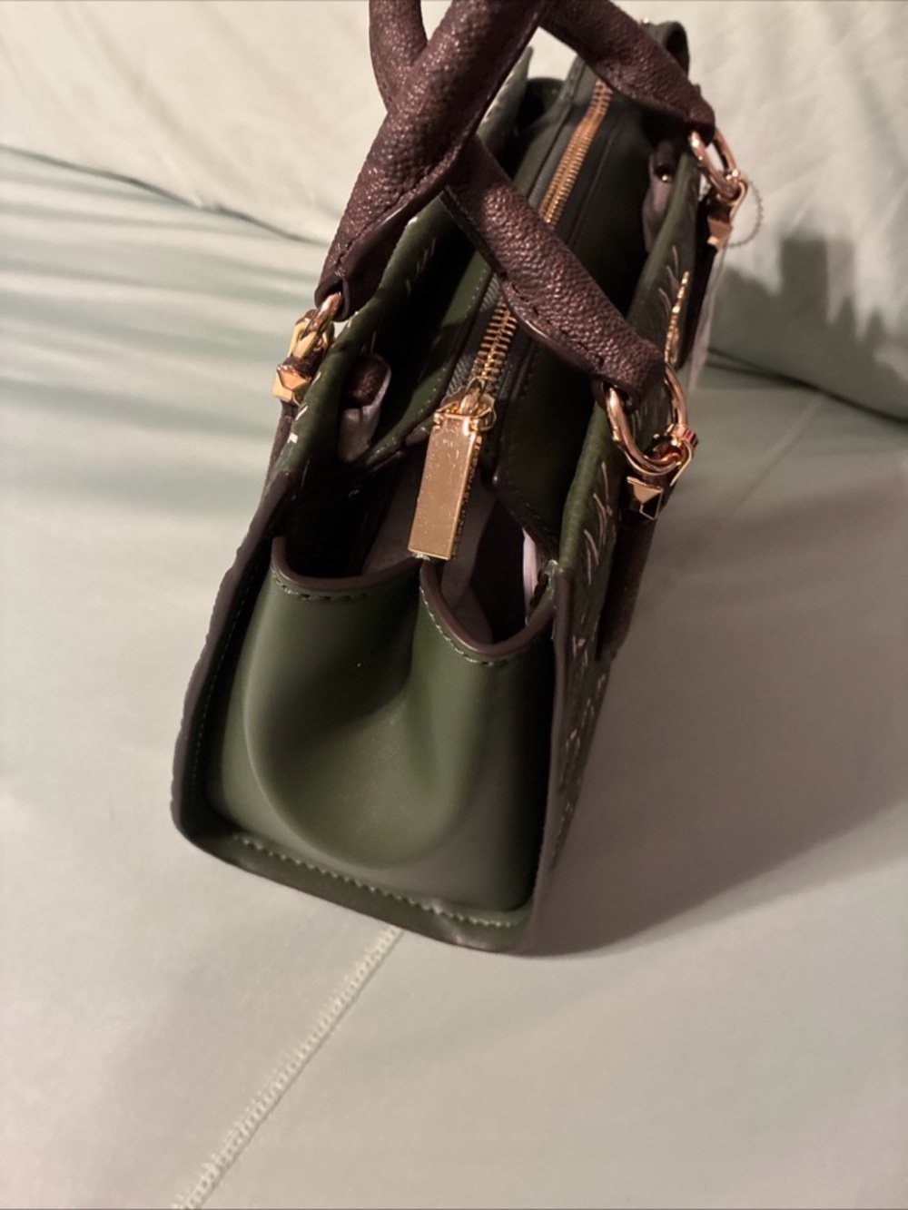 Michael kors ladies Marilyn Amazon green small crossbody purse - Picture 5 of 9